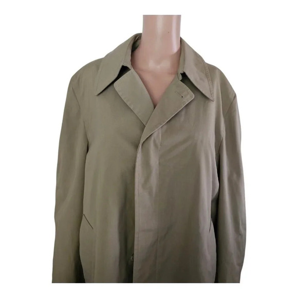 Original LONDON FOG Khaki Trench Coat Size 40 Reg w/Removable Thinsilate Lining - Picture 2 of 9